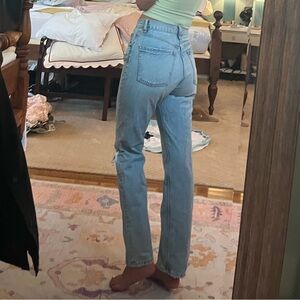 Zara Light Blue Straight Leg Jeans